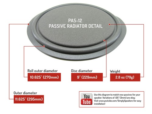 Pas passive radiator - 12",